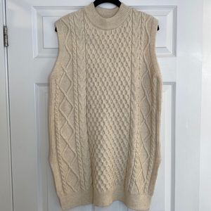 H&M Long Cable Knit Sweater Vest